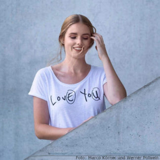 Damen-Shirt mit weitem Halsausschnitt und lässiger Passform - weiß