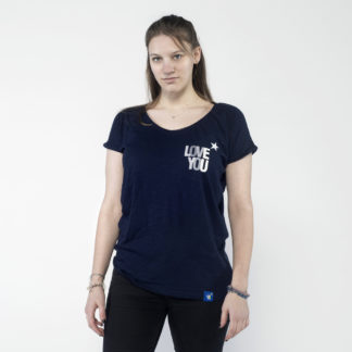 Damen-Shirt mit weitem Halsausschnitt und lässiger Passform
