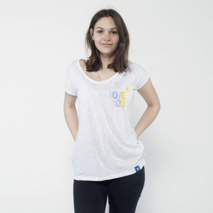 Damen-Shirt mit weitem Ausschnitt und lässiger Passform